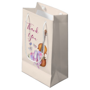 Violin, balletschoenen en vlinders bedankt klein cadeauzakje