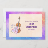 Violin, balletschoenen en vlinders van afgelopen d kaart (Voorkant)