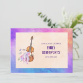 Violin, balletschoenen en vlinders van afgelopen d kaart (Staand voorkant)