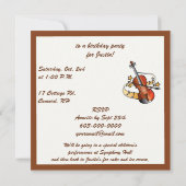 Violin Birthday Party Kaart (Achterkant)