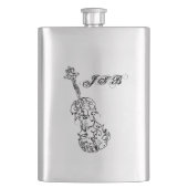 Violin Black Line Drawing  Monogram Heupfles (Voorkant)