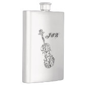 Violin Black Line Drawing Monogram Heupfles (Rechts)