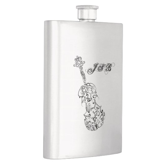 Violin Black Line Drawing  Monogram Heupfles (Rechts)
