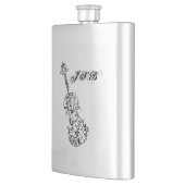 Violin Black Line Drawing Monogram Heupfles (Links)