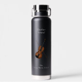 Violin & Bow Classical Music Persoonlijk donker Waterfles (Achterkant)