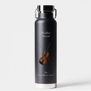 Violin & Bow Classical Music Persoonlijk donker Waterfles
