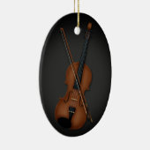 Violin & Bow Classical Music Persoonlijk zwart Keramisch Ornament (Rechts)