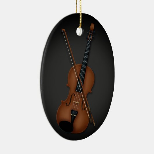 Violin & Bow Classical Music Persoonlijk zwart Keramisch Ornament (Rechts)