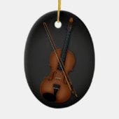 Violin & Bow Classical Music Persoonlijk zwart Keramisch Ornament (Voorkant)