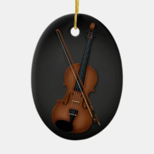 Violin & Bow Classical Music Persoonlijk zwart Keramisch Ornament