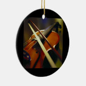 Violin & Bow Close 1 Keramisch Ornament (Rechts)