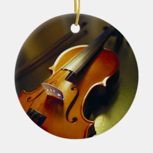 Violin & Bow Close 2 Keramisch Ornament (Voorkant)