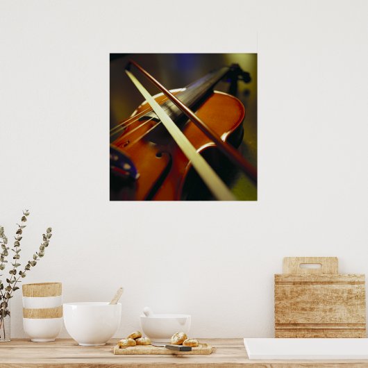 Violin & Bow Close-up 1 Poster (Keuken)