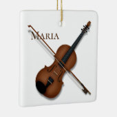 Violin & Bow Elegant Classical Music Persoonlijk Keramisch Ornament (Rechts)