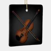 Violin & Bow Elegant klassieke muziek 2-zijdig zwa Keramisch Ornament (Rechts)