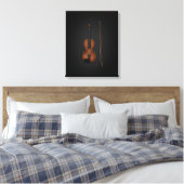 Violin & Bow Side-by-side op 16x zwart canvas Afdruk (Insitu (Slaapkamer))
