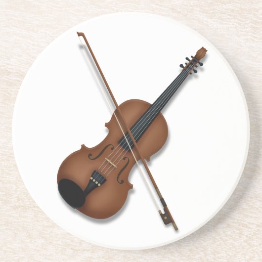 Violin & Bow Trompe L'oeil Classical Music Zandsteen Onderzetter (Voorkant)