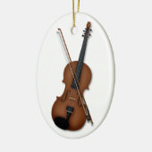 Violin & Bow Trompe L'oeil Musical Instrument Keramisch Ornament (Links)