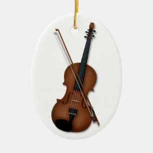 Violin & Bow Trompe L'oeil Musical Instrument Keramisch Ornament