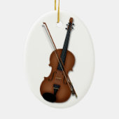 Violin & Bow Trompe L'oeil Musical Instrument Keramisch Ornament (Achterkant)