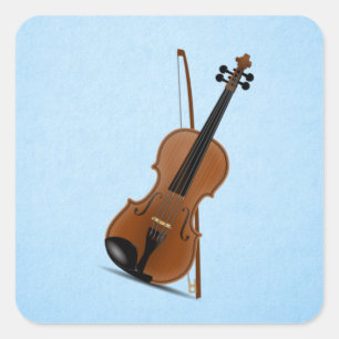 Violin & bow vierkante sticker