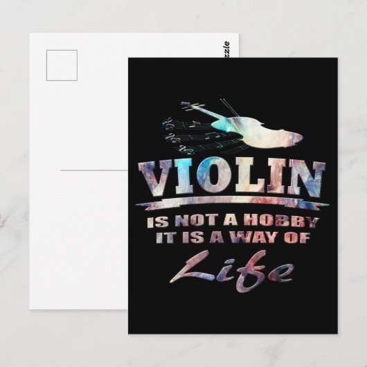 violin briefkaart (Voorkant / Achterkant)