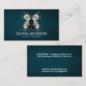 Violin Butterfly - Waterverf en goud Visitekaartje (Voorkant / Achterkant)