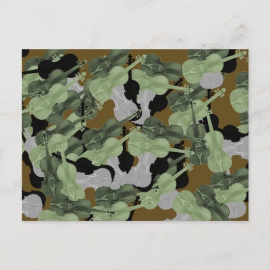 Violin Camouflage Pattern Briefkaart (Voorkant)