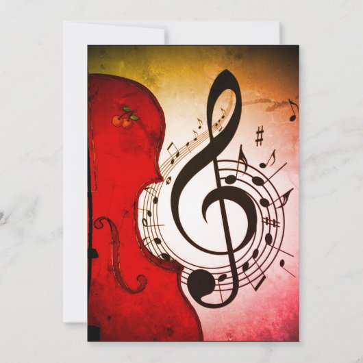 VIOLIN/CELLO ROCKABILLY INVITATION CARDS KAART (Voorkant)