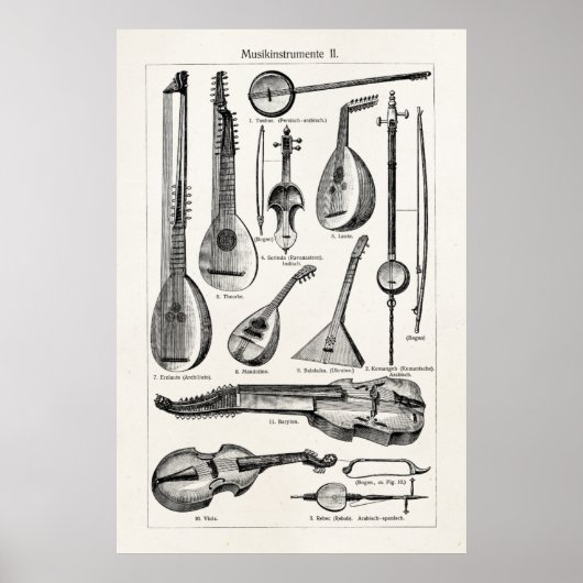  Violin Cello String Musical Instruments Poster (Voorkant)