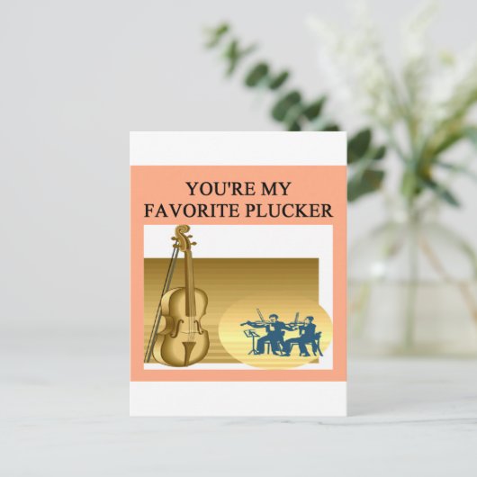 violin cello viola player geeft t-shirts briefkaart (Staand voorkant)