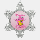 Violin Chick #8 Tin Sneeuwvlok Ornament (Voorkant)