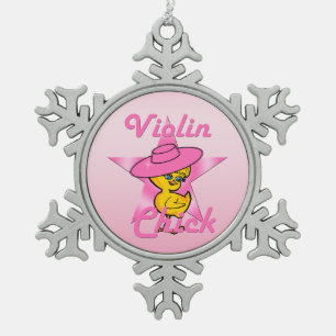 Violin Chick #8 Tin Sneeuwvlok Ornament