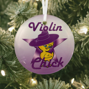 Violin Chick #9 Glas Ornament