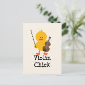 Violin Chick Briefkaart (Staand voorkant)
