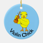 Violin Chick Keramisch Ornament (Achterkant)
