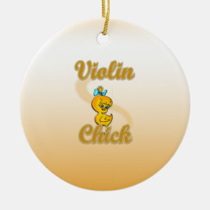 Violin Chick Keramisch Ornament
