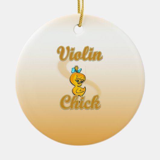 Violin Chick Keramisch Ornament (Voorkant)