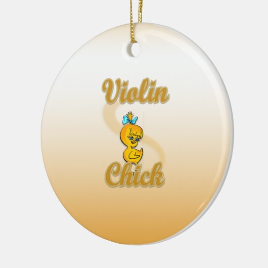 Violin Chick Keramisch Ornament (Links)