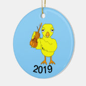 Violin Chick Keramisch Ornament (Links)