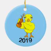 Violin Chick Keramisch Ornament (Achterkant)