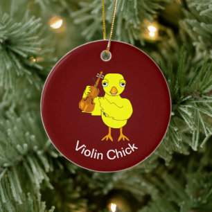 Violin Chick Keramisch Ornament