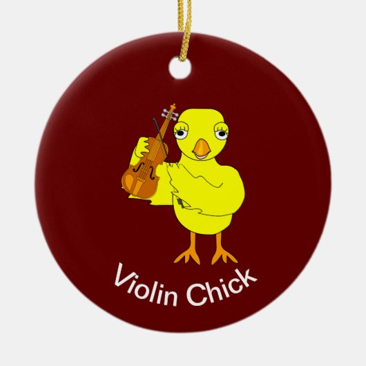 Violin Chick Keramisch Ornament (Voorkant)