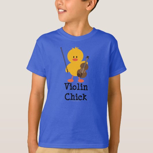 Violin Chick Kinder Organic Tee Shirt (Voorkant)