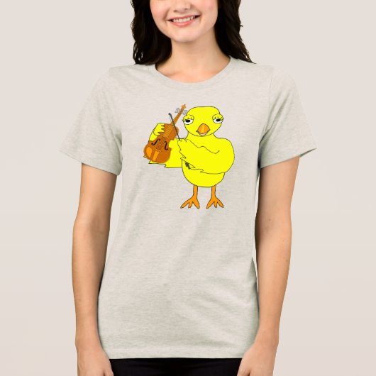 Violin Chick Tri-Blend Shirt (Voorkant)