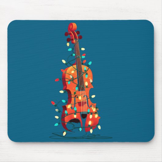 Violin Christmas Graphics Lights Lover Player Viol Muismat (Voorkant)