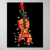 Violin Christmas Graphics Lights Lover Player Viol Poster (Voorkant)