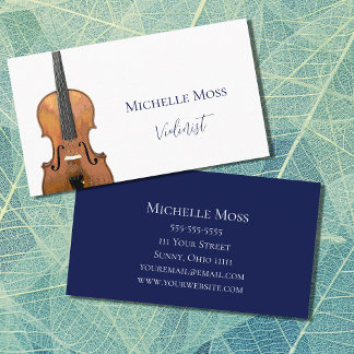 Violin Classical Music Elegant Blue Visitekaartje
