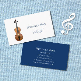 Violin Classical Music Elegant Blue Visitekaartje
