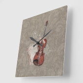 Violin Clock Music Home Decor Vierkante Klok (Hoek)